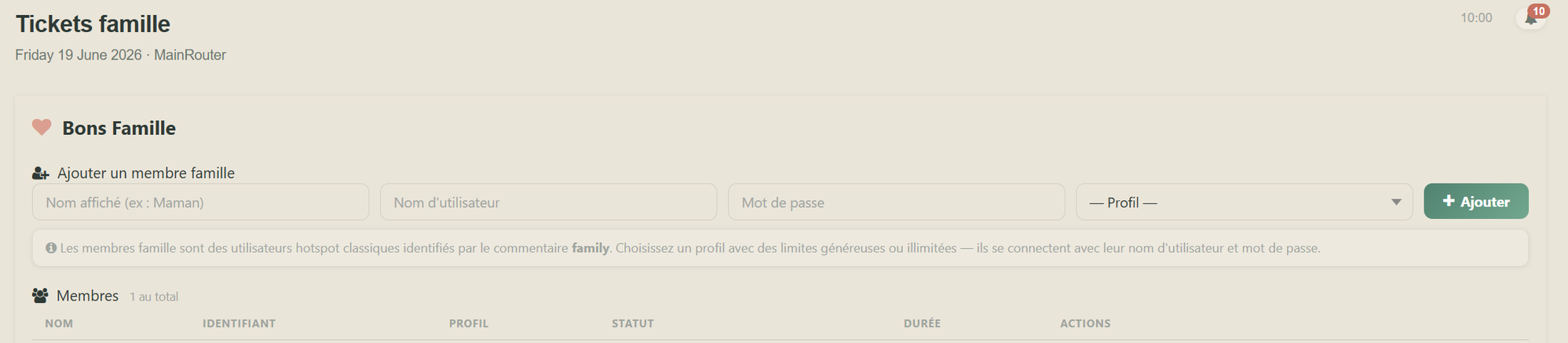 Tickets famille : comptes dédiés pour vos proches